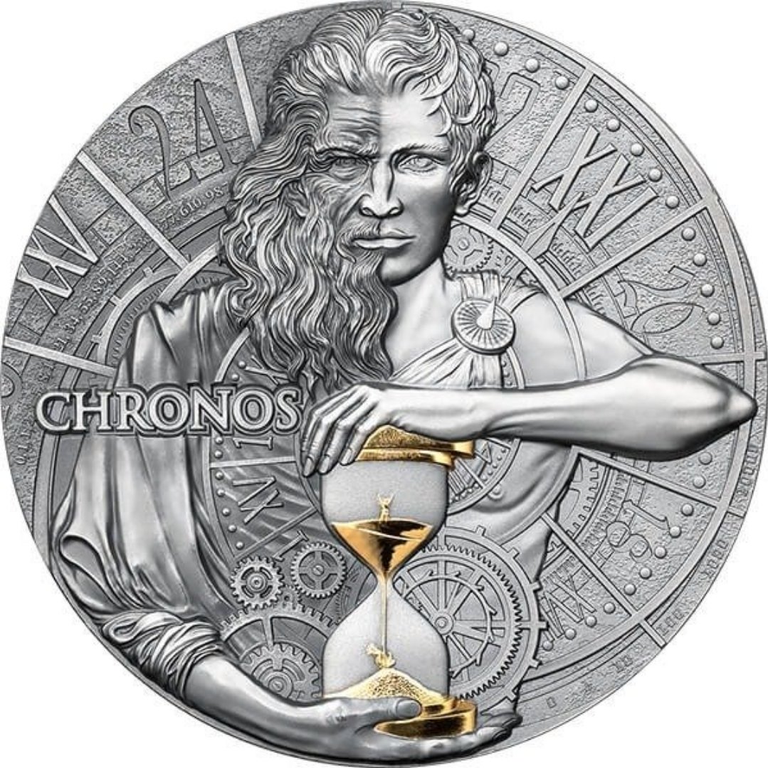 2023 Chronos Dual Essence – 2 oz Sølvmønt .999 (Antique Finish) - Billede 5
