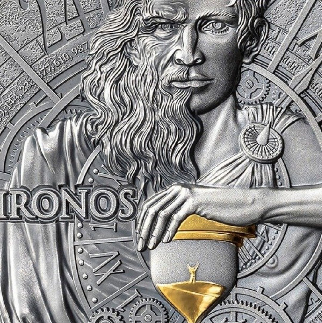 2023 Chronos Dual Essence – 2 oz Sølvmønt .999 (Antique Finish) - Billede 6