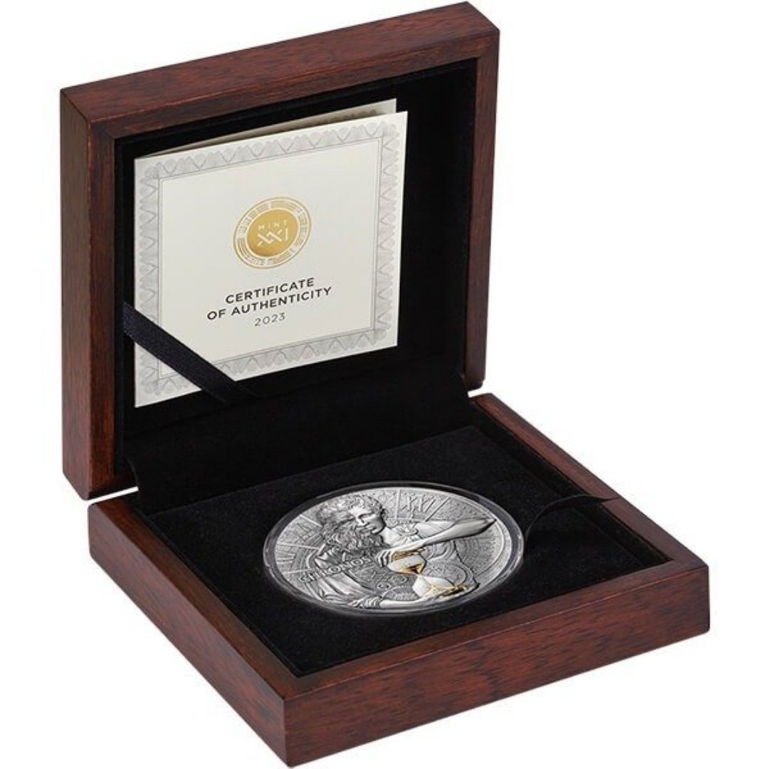 2023 Chronos Dual Essence – 2 oz Sølvmønt .999 (Antique Finish) - Billede 4