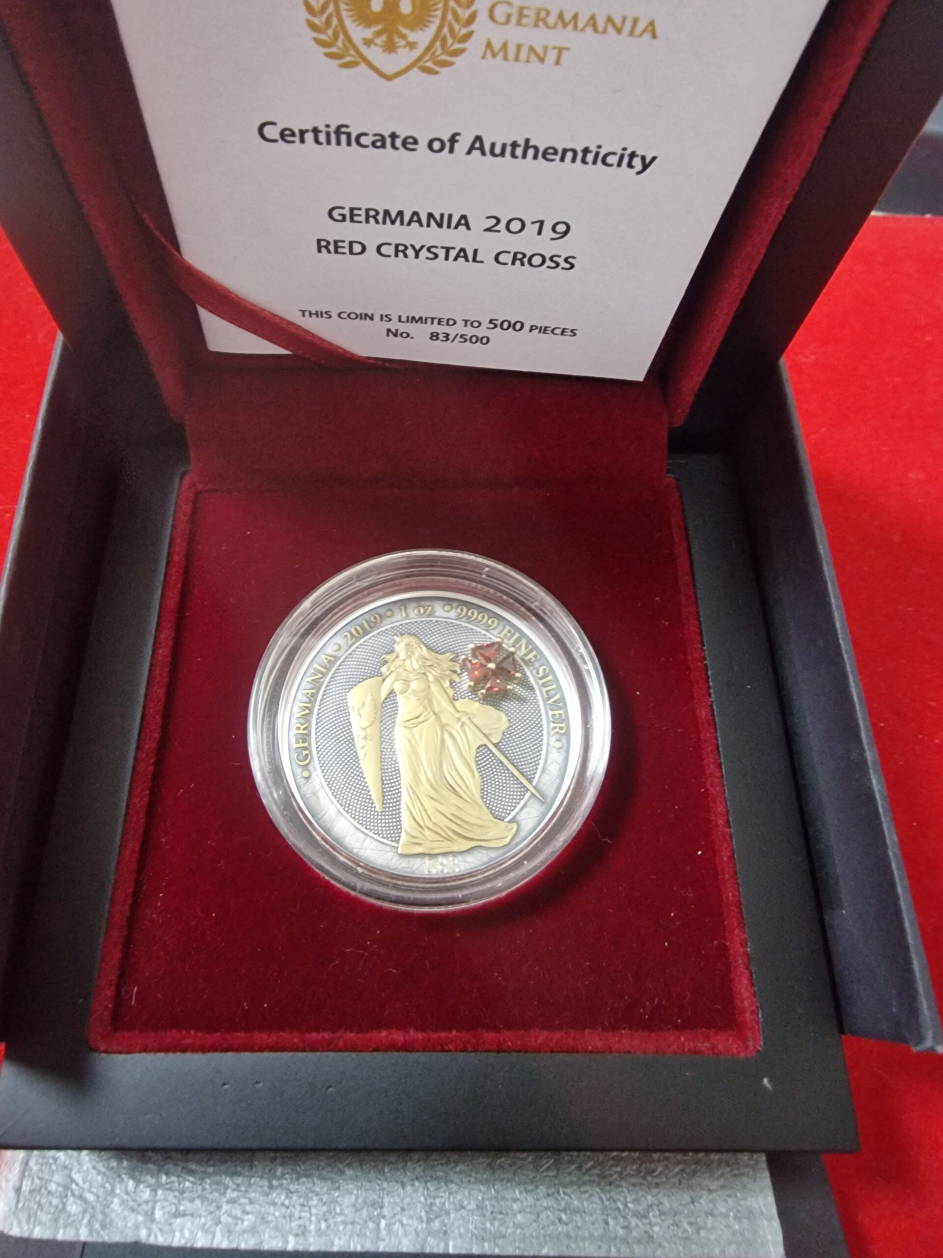Germania 2019 – Red Crystal Cross – 1 oz Silver (.9999) - Billede 3