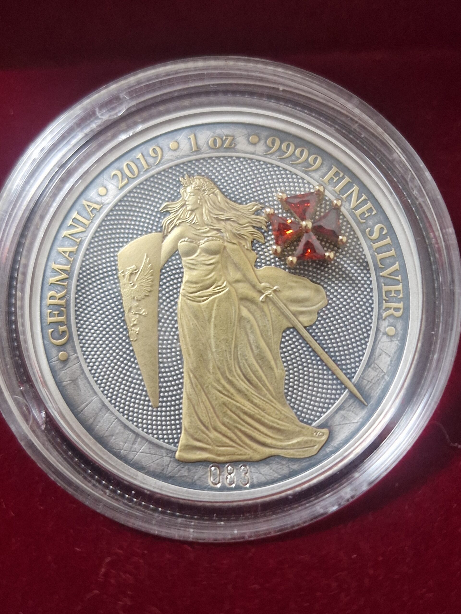 Germania 2019 – Red Crystal Cross – 1 oz Silver (.9999)