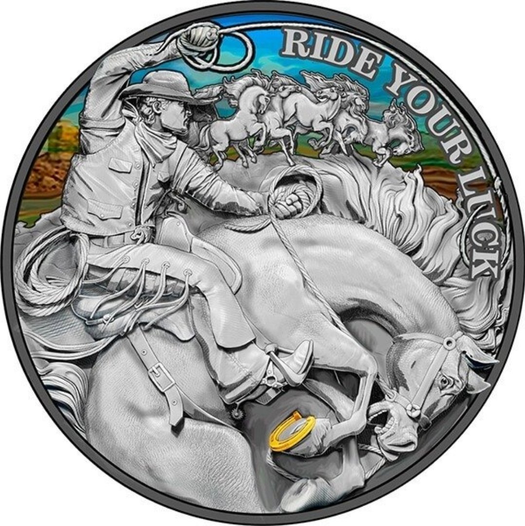 🍀 Ride Your Luck – Lucky Coin 2023
2 oz Silver .999 • Antique Finish • High Relief • Kun 500 stk worldwide