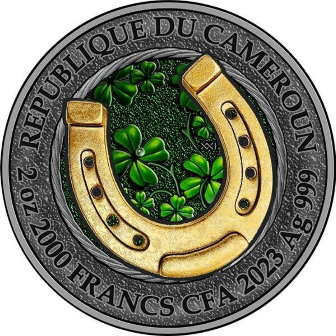 🍀 Ride Your Luck – Lucky Coin 2023
2 oz Silver .999 • Antique Finish • High Relief • Kun 500 stk worldwide - Billede 2