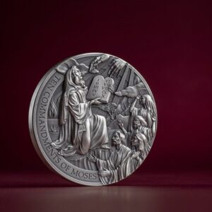 ✨ Bible Stories – The Ten Commandments of Moses 2024
2 oz Silver .999 • Antique Finish • High Relief • 1000 stk worldwide