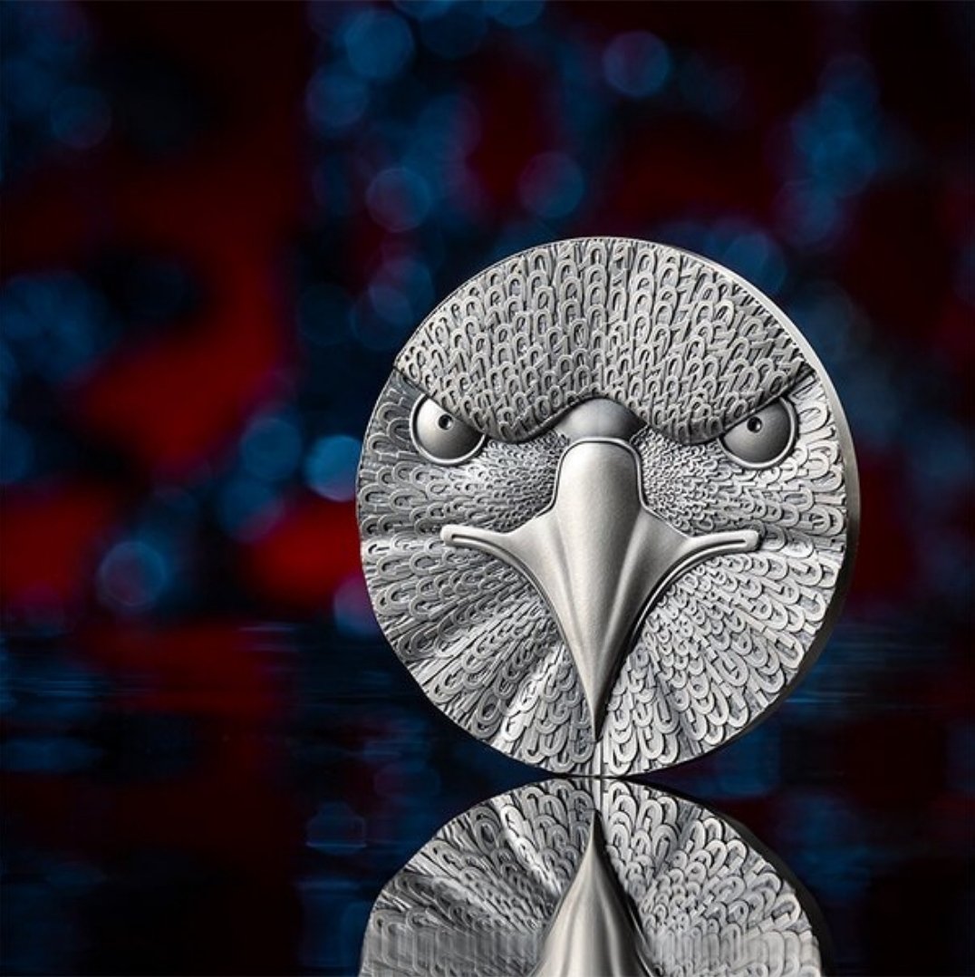🦅 Binary Eagle – 1000 Satoshi 2023
2 oz Silver .999 • Antique Finish • Holografisk sikkerhed • 1000 stk worldwide - Billede 2