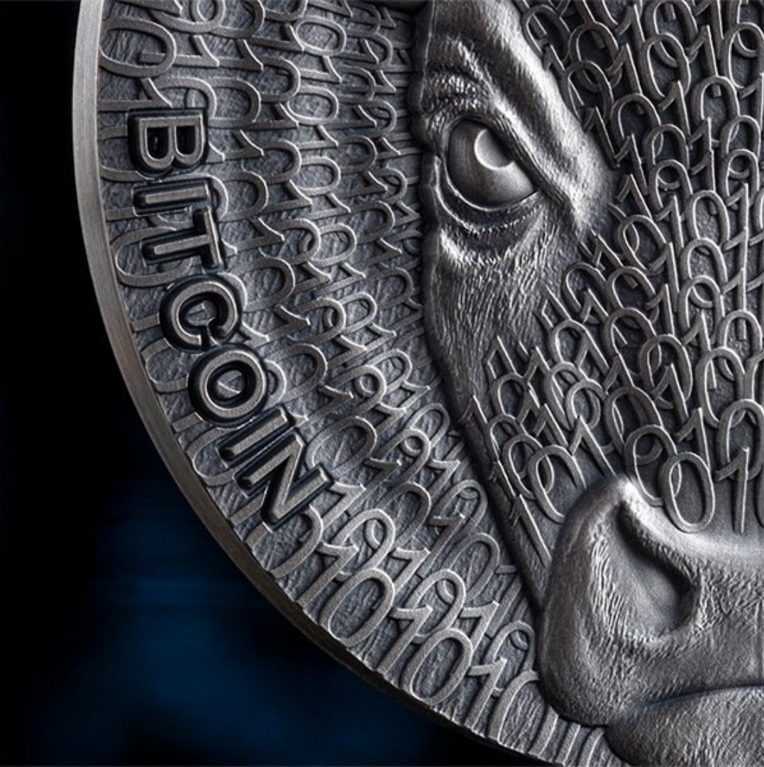 đ Binary Bull â 1000 Satoshi 2024
2 oz Silver .999 ⢠Antique Finish ⢠Højrelief ⢠15 Years Bitcoin Anniversary ⢠1000 stk - Billede 3