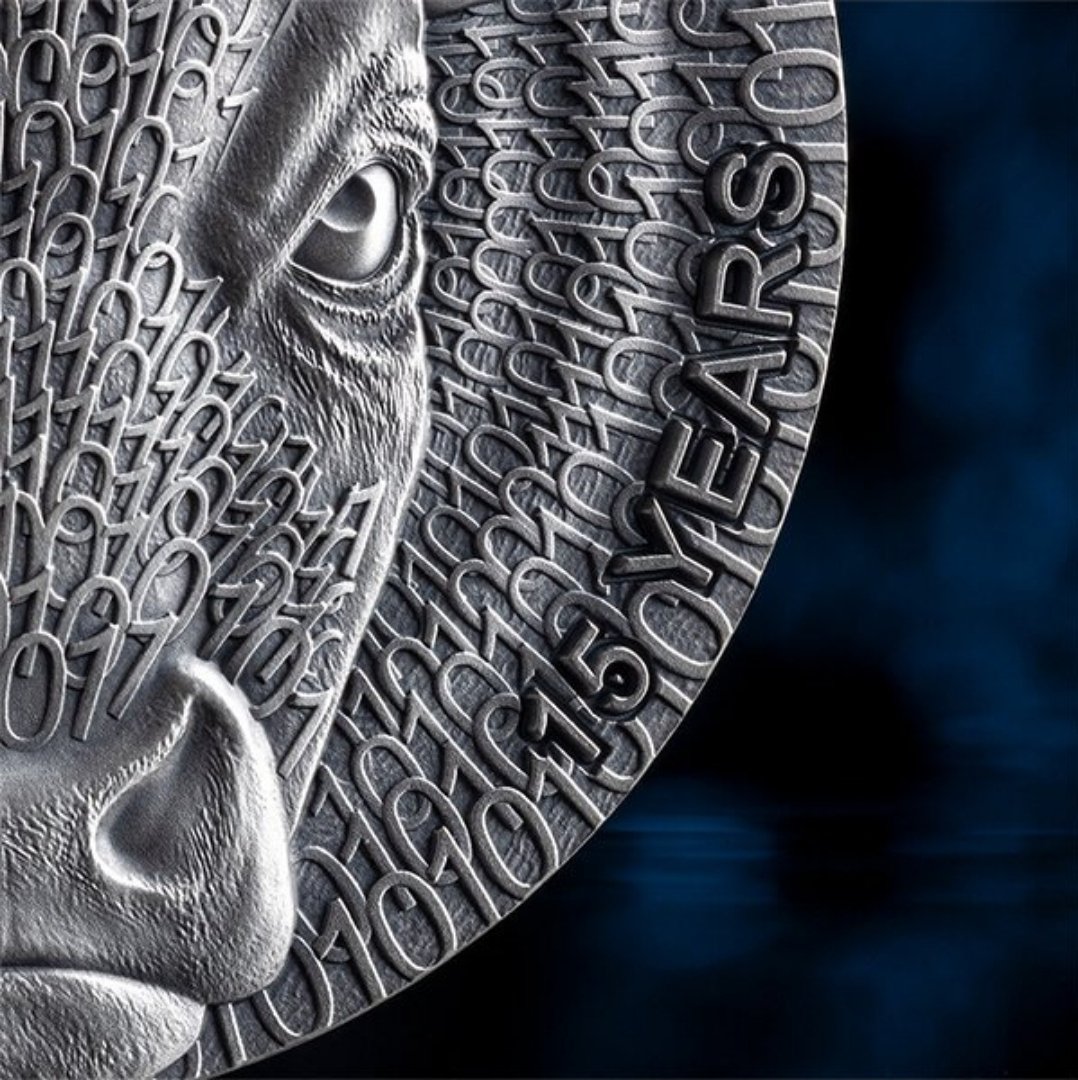 đ Binary Bull â 1000 Satoshi 2024
2 oz Silver .999 ⢠Antique Finish ⢠Højrelief ⢠15 Years Bitcoin Anniversary ⢠1000 stk - Billede 4