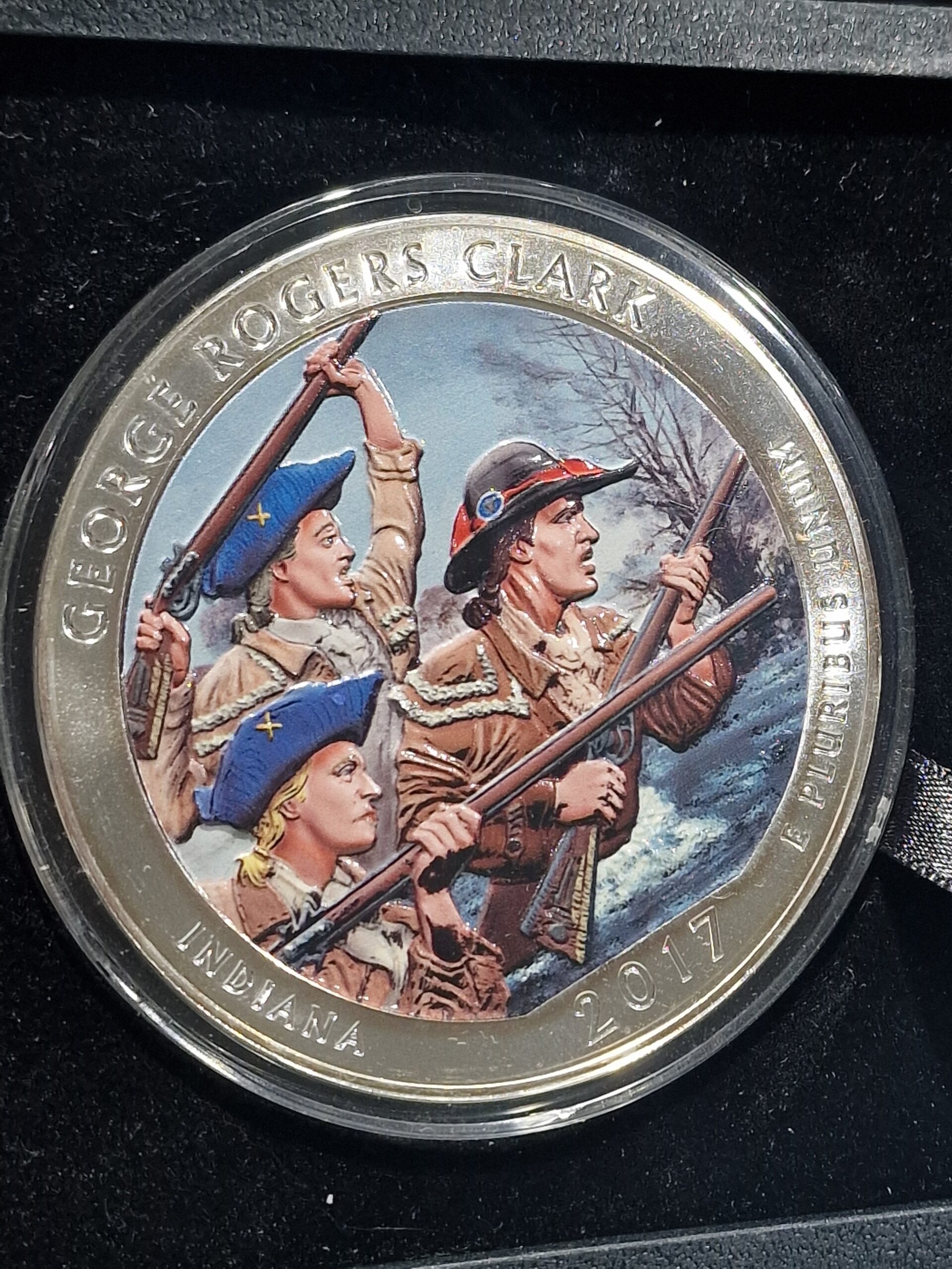 🇺🇸 America the Beautiful – George Rogers Clark 2017
5 oz .999 Silver – Colorized Edition (KUN 500 stk!) - Billede 3