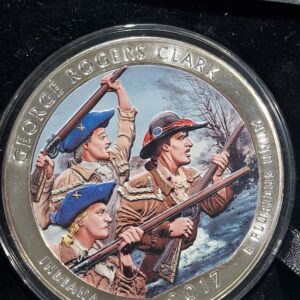 🇺🇸 America the Beautiful – George Rogers Clark 2017
5 oz .999 Silver – Colorized Edition (KUN 500 stk!)