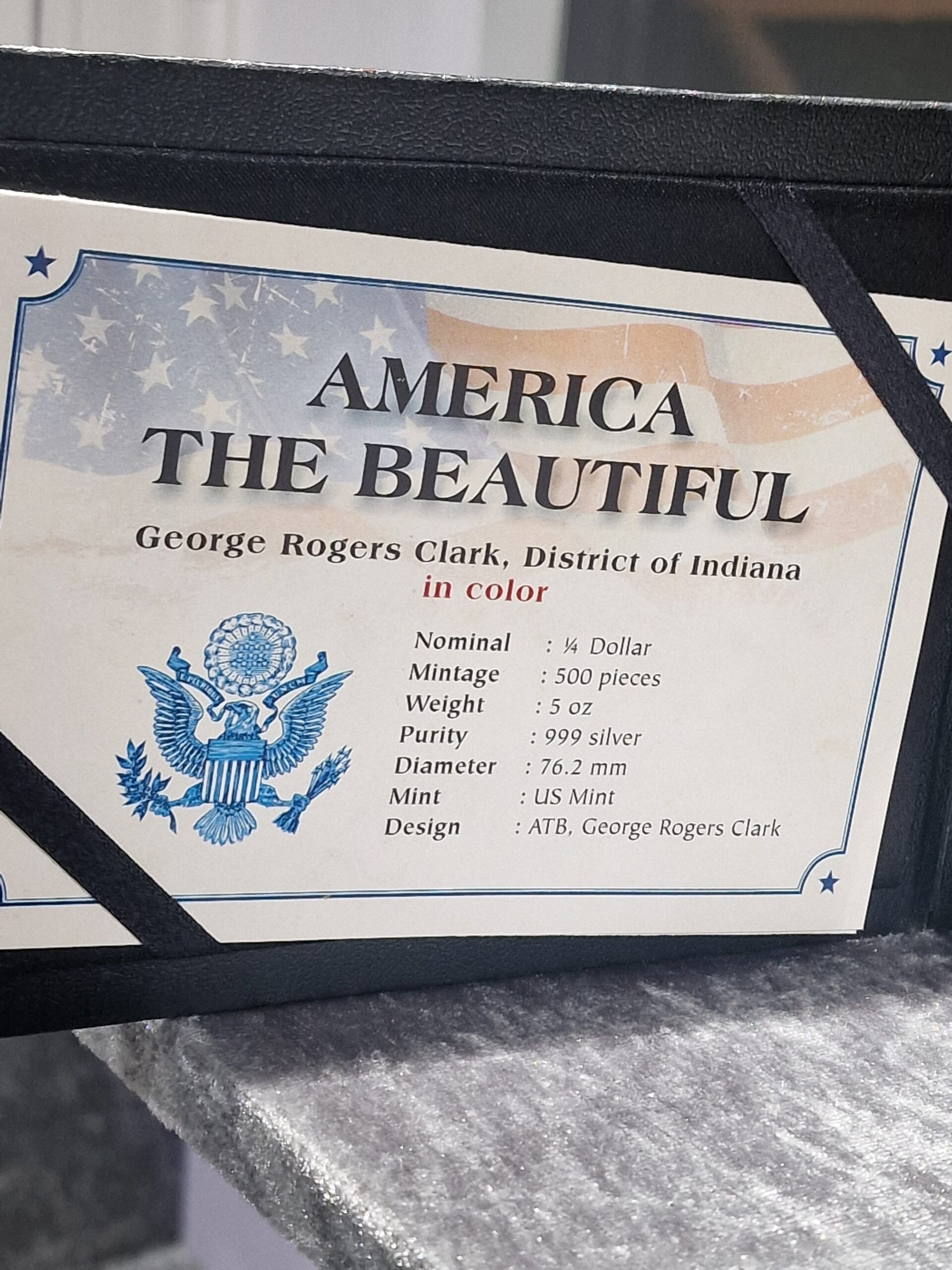 🇺🇸 America the Beautiful – George Rogers Clark 2017
5 oz .999 Silver – Colorized Edition (KUN 500 stk!) - Billede 5