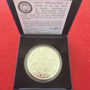 Danmark 100 kr Polarår 2007 - 1 oz sølvmønt