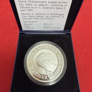 Den lille Havfrue 10 kr sølvmønt / 1 oz 999,9 sølv