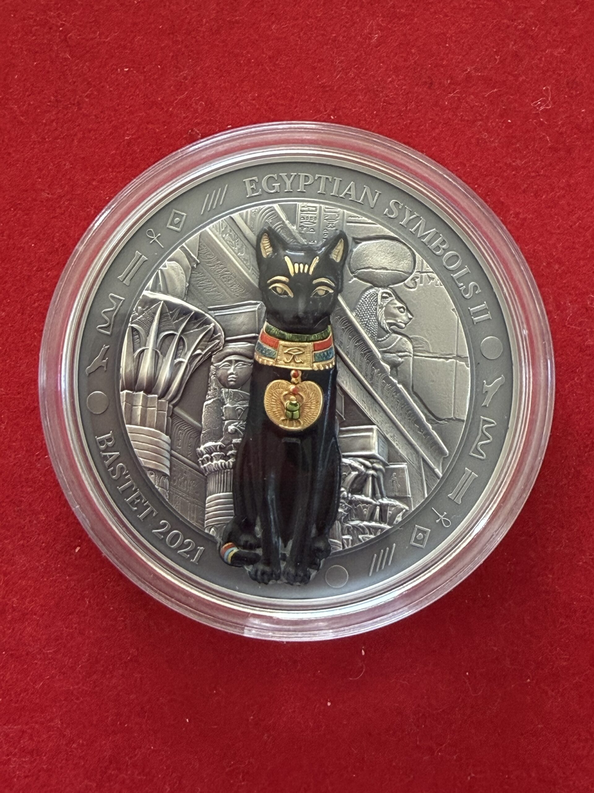 Eksklusiv 3 oz sølvmønt - Egyptian Symbols - Bastet 2010