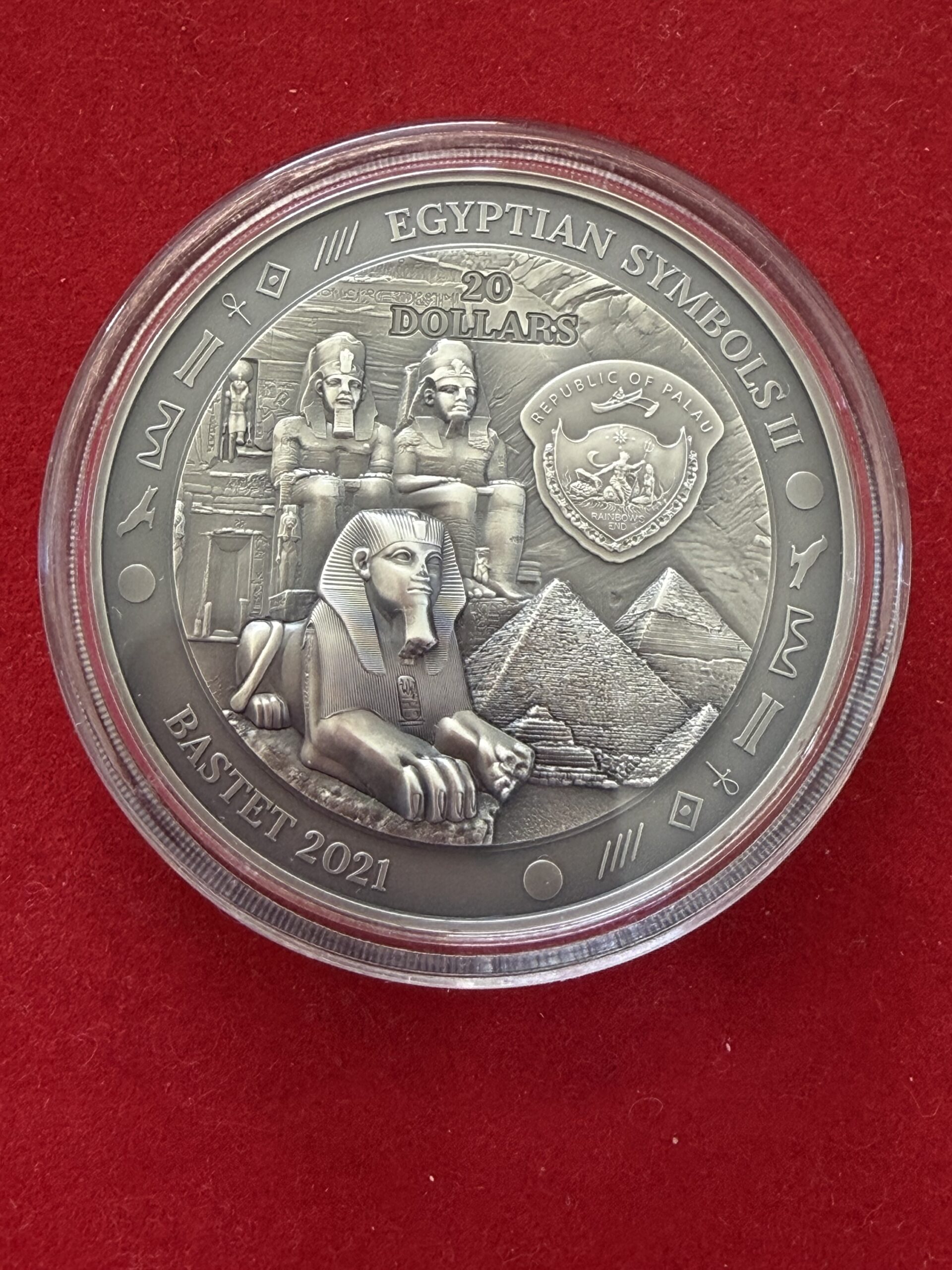 Eksklusiv 3 oz sølvmønt - Egyptian Symbols - Bastet 2010 - Billede 2